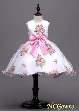 Ball Gown Silhouette Knee-Length Flower Girl Dresses