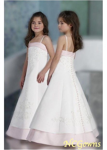 White Flower Girl Dresses T801525394194