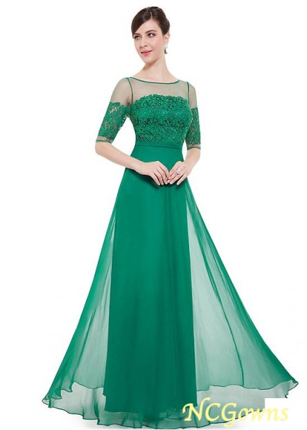 Chiffon  Lace Fabric Green A-Line Us 4   Uk 8   Eu 34 Special Occasion Dresses T801525408262