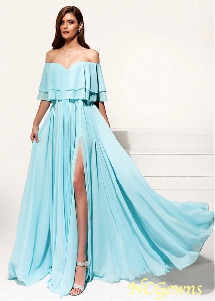 A-Line Silhouette Floor-Length Blue Tone Special Occasion Dresses