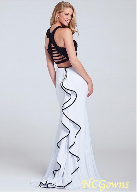 Ncgowns Halter Sheath Column Fishtail White Dresses