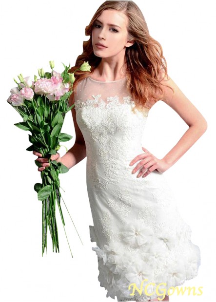 Short Mini Length Sleeveless Tulle Fabric Wedding Dresses T801525325271