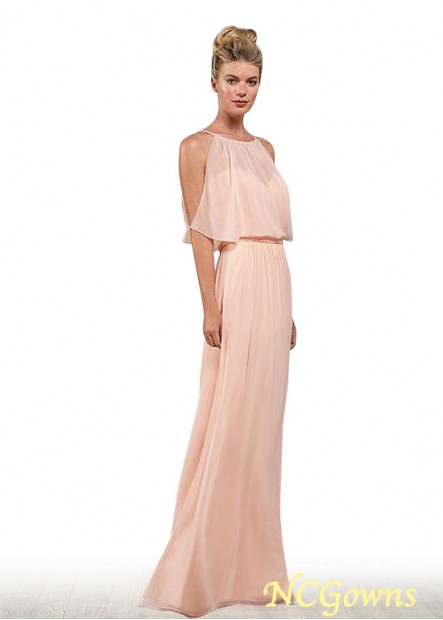 Ncgowns Jewel Chiffon Full Length Pink Dresses