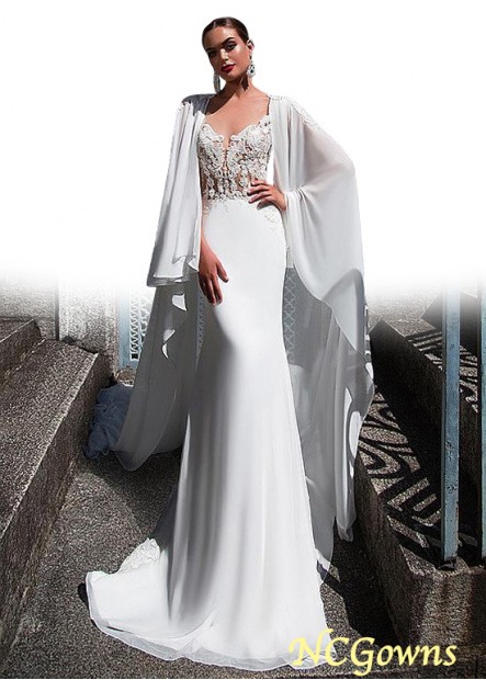 Sheath Column Silhouette V-Neck Coat Jacket Sleeve Type Natural Waistline Wedding Dresses
