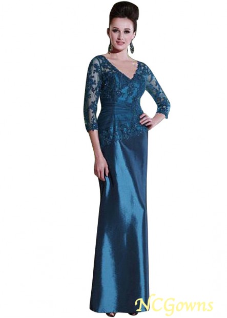 Illusion V-Neck Blue Tone Color Family Mother Of The Bride Dresses
