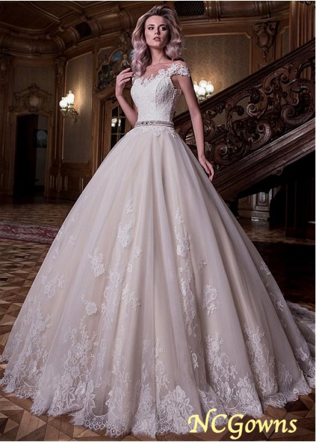 Cathedral 50-70Cm Along The Floor Ball Gown Full Length Length Cap Natural Wedding Dresses