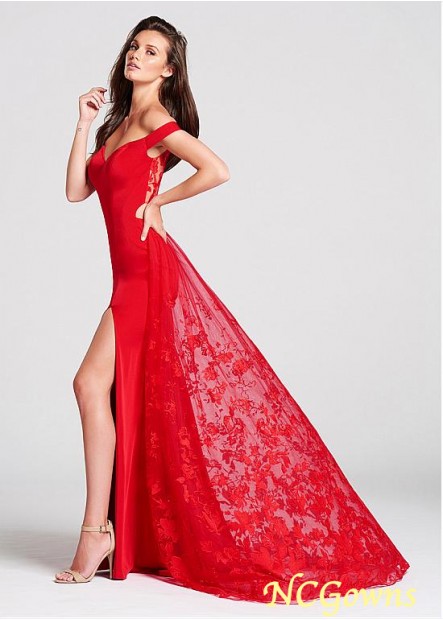 A-Line Silhouette Red Tone Off-The-Shoulder Neckline Special Occasion Dresses