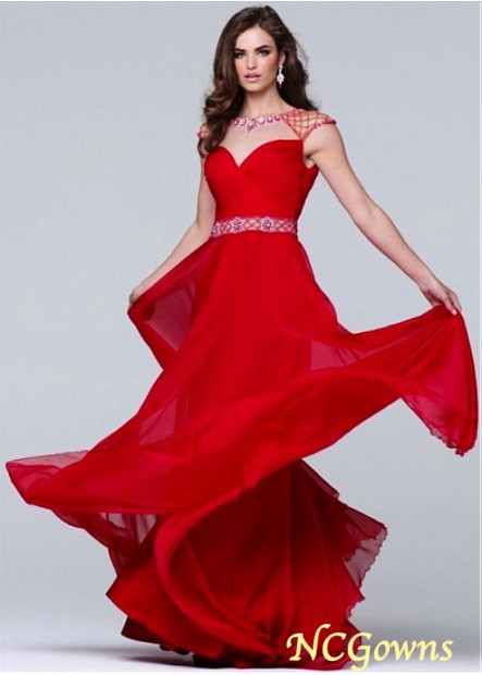 Pleat Chiffon Red Tone A-Line Jewel Special Occasion Dresses