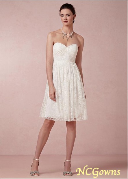 A-Line Knee-Length Length Natural Waistline Short Wedding Dresses