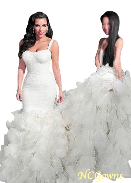 Natural Square Cathedral 50-70Cm Along The Floor Train Plus Size Wedding Dresses