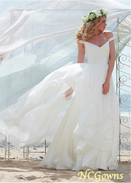 Ncgowns Off-The-Shoulder Neckline Full Length Wedding Dresses