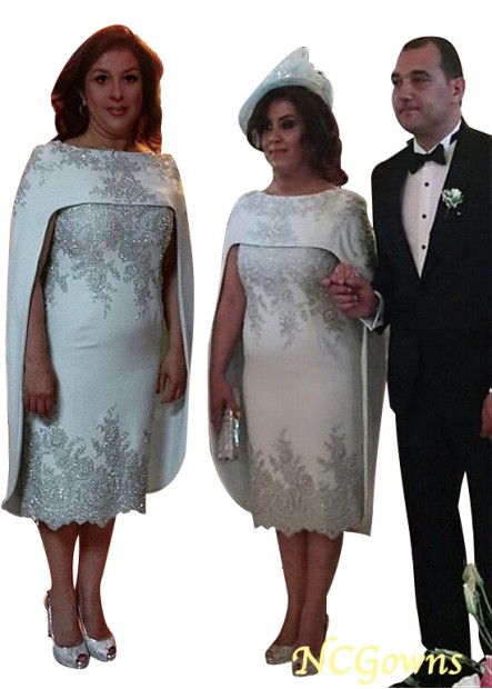 Acetate Satin Fabric Cap Sleeve Plus Size Mother of the Bride Dress