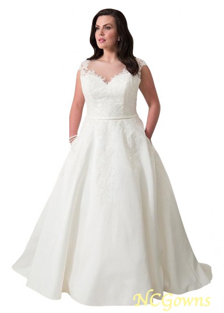 Ncgowns A-Line Jewel Neckline Short Plus Size Wedding Dresses