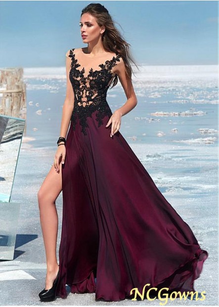 Ncgowns Slit Skirt Type Red Tone A-Line Special Occasion Dresses