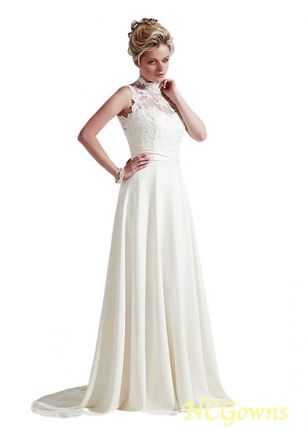 Full Length Sleeveless Sleeve Length Illusion High Natural Lace Wedding Dresses