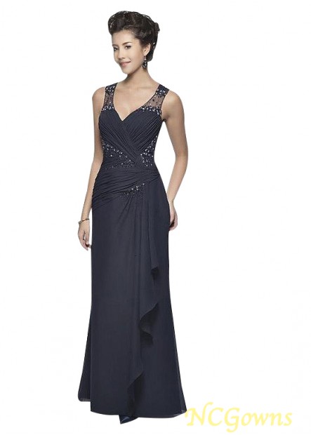 Cap Sleeve V-Neck Chiffon Fabric Mother Of The Bride Dresses