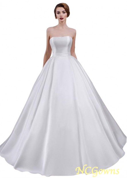 Sleeveless A-Line Chapel 30-50Cm Along The Floor Wedding Dresses T801525384354