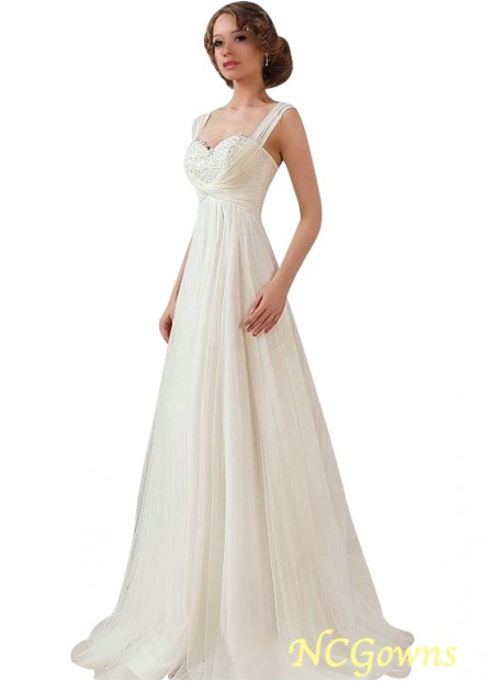 Ncgowns Empire Sweetheart Neckline A-Line Silhouette Full Length Wedding Dresses