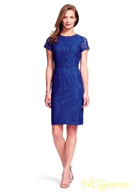 Ncgowns Blue Tone Color Family Illusion Sheath Column Silhouette Short Dresses