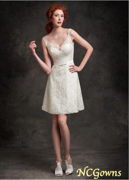 Lace Fabric A-Line Silhouette Natural Wedding Dresses
