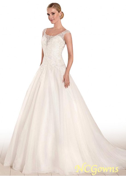 Tulle Scoop Neckline Sleeveless Sleeve Length Dropped Waistline Wedding Dresses T801525318761