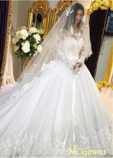 Full Length Long Natural Waistline Wedding Dresses