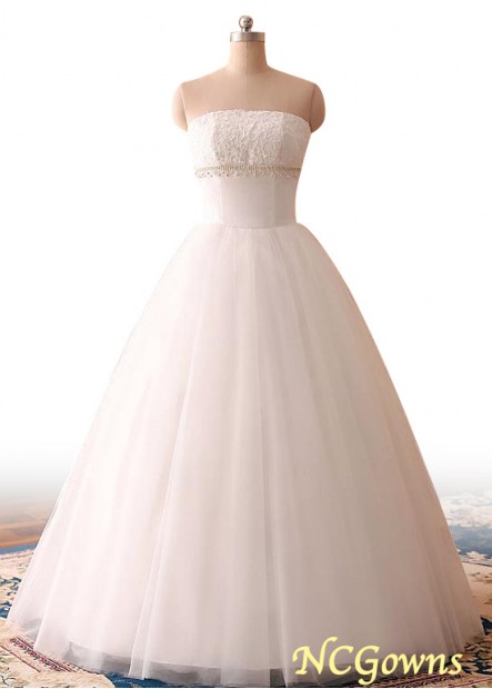 Natural Strapless Sleeveless Without Train Satin  Tulle Fabric Plus Size Wedding Dresses