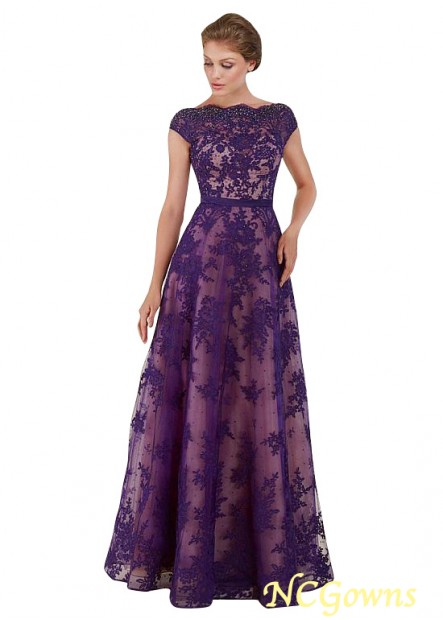 Purple Color Full Length Mother Of The Bride Dresses