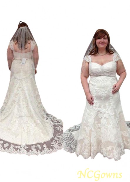 A-Line Tulle  Satin Plus Size Wedding Dresses
