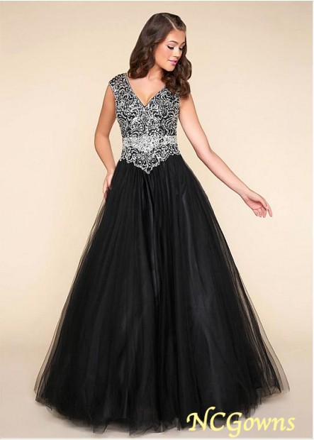 Ncgowns Black Color Family V-Neck Color