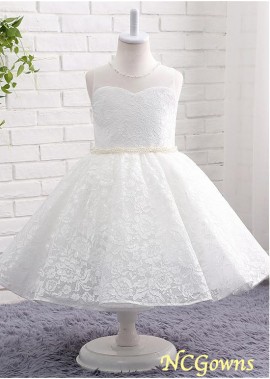 Ncgowns Lace White Color Family Flower Girl Dresses