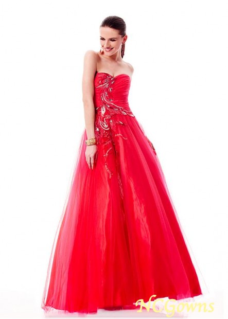 Red Tone Color Family Floor-Length Pleat A-Line Evening Dresses