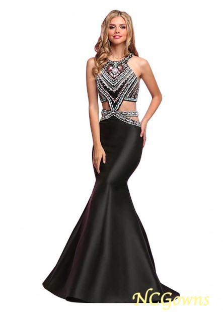 Ncgowns Mermaid Trumpet Satin Fishtail Skirt Type Black Black And White Dresses