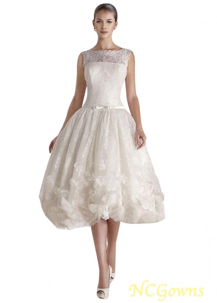 Ball Gown Silhouette Lace Without Train Train Sleeveless Bateau Neckline Dropped Short Dresses