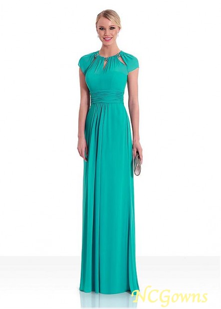 Blue Tone Chiffon A-Line Silhouette Floor-Length Without Train Evening Dresses