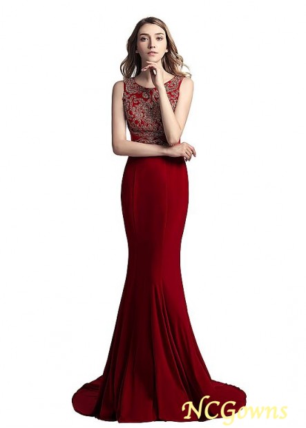 Mermaid Trumpet Floor-Length Fishtail Red Tone Linen Fabric Color