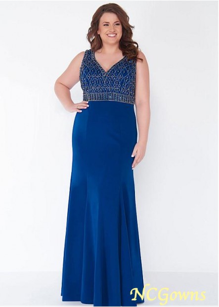 Straight Without Train V-Neck Blue Tone Floor-Length Special Occasion Dresses