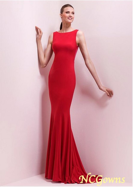 Chiffon Fabric Bateau Red Dresses