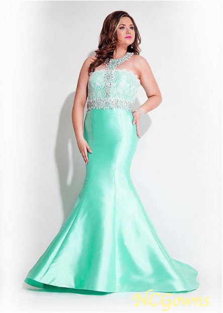 Halter Mermaid Trumpet Lace  Satin Special Occasion Dresses