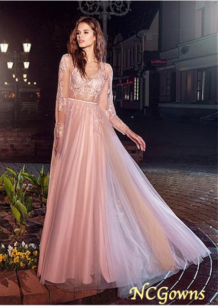 Pink Floor-Length Hemline Bateau Neckline A-Line Silhouette Special Occasion Dresses