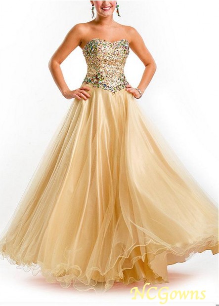 Ncgowns Draping Gold Sequin Lace  Sequin Net  Tulle Strapless Neckline Champagne Dresses T801525400306