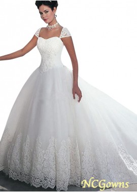 Ball Gown Cap Sweetheart Cathedral 50-70Cm Along The Floor Train Sweetheart Neckline