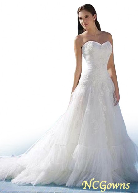 Natural A-Line Silhouette Sleeveless Sleeve Length Satin  Tulle Wedding Dresses