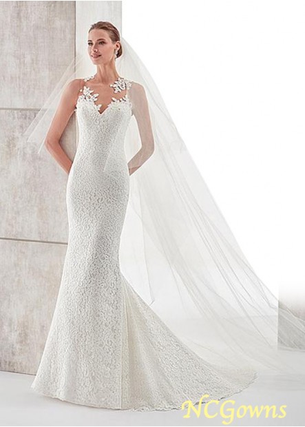 Sleeveless Sleeve Length Tulle  Lace Fabric Full Length Mermaid Trumpet Beach Wedding Dresses
