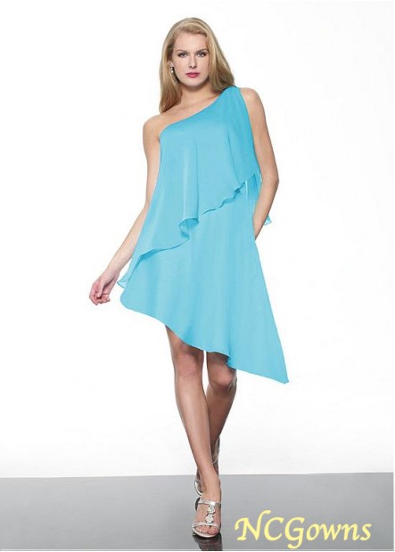 Ncgowns Asymmetrical Blue Tone One Shoulder Bridesmaid Dresses