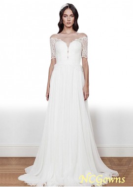 Tulle Fabric Natural Illusion Sleeve Type Bateau Full Length Wedding Dresses