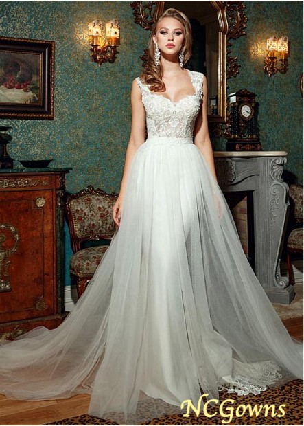 Natural Waistline Tulle  Satin Full Length Length 2 In 1 Silhouette Wedding Dresses