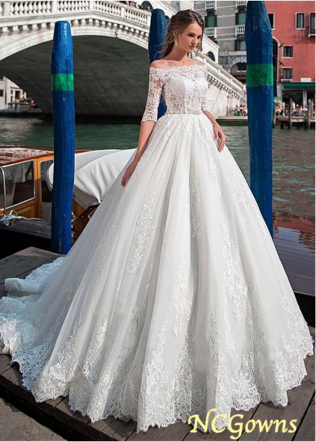 Tulle Full Length Length Natural Wedding Dresses