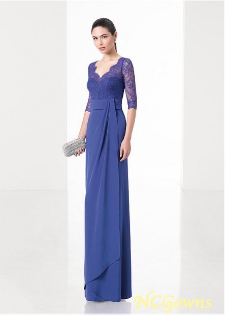 Sheath Column V-Neck Blue Tone Color Family Chiffon Draping Special Occasion Dresses