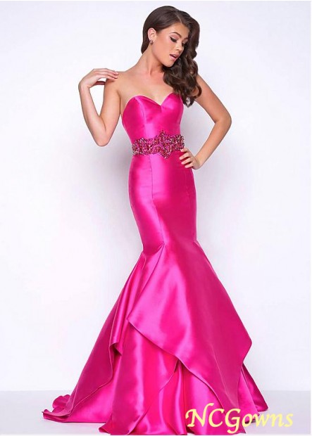 Floor-Length Red Tone Color Family Fishtail Skirt Type Satin Special Occasion Dresses